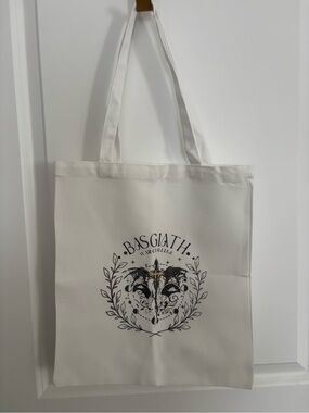 Fourth Wing Inspired Canvas Tote Bag with Basigath War College Crest